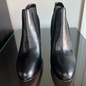 Via Spiga black leather ankle bootie